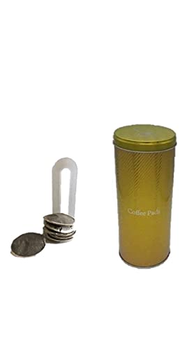 Kaffeepaddose - Kaffeepads Dose hält die Pads länger frisch - Pad Dose für Kaffeepads GOLD auch geeignet für Senseo Pads - Plus Padheber Cover