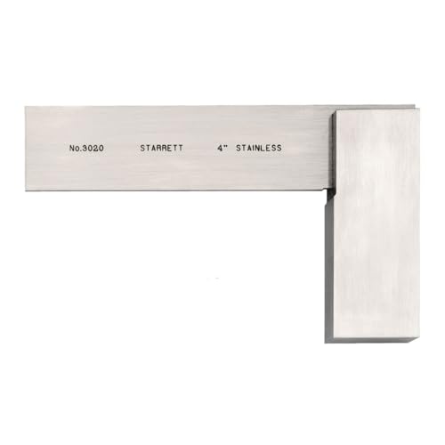 Starrett Precision Steel Square - Professional Grade, High-Accuracy Tool for Machinists & Woodworkers, Durable Construction, 4" Size - 3020-4