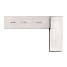 Starrett Precision Steel Square - Professional Grade, High-Accuracy Tool for Machinists & Woodworkers, Durable Construction, 4" Size - 3020-4