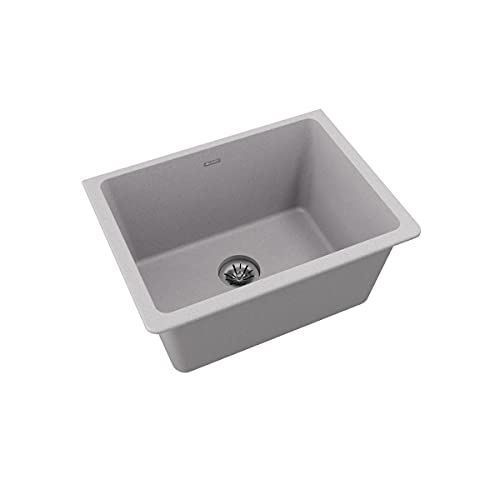 Elkay Quartz Classic Elgu251912Pdgs0 Greystone Single Bowl Undermount Laundry Sink With Perfect Drain #TOP2