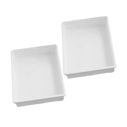 Gatuida Bandejas para Macetas Rectangular 2 Piezas Blancas para Plantas De Ventana y Bonsái, Plástico Resistente, Bandejas De Drenaje y Goteo para Jardinería En Interiores y Exteriores