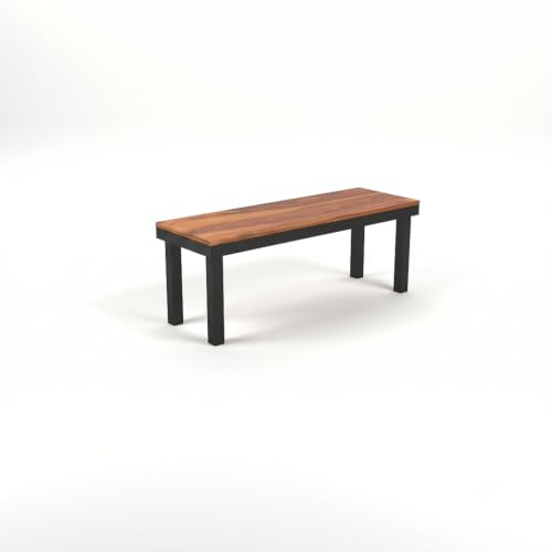 Image of Solid Wood Dining 3 Seater Sitting Table for Living Room | Wooden Bench for Living Room | Table for Sitting Balcony | Honey Finish