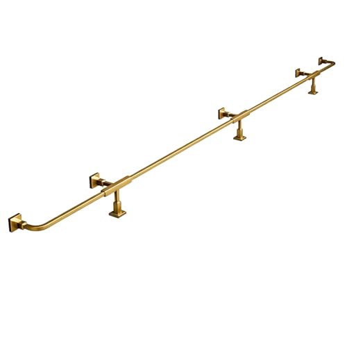 Barra De Apoyo De Pies Para Bar Riel Para Pies De Barra Independiente, Reposapiés Acero Inoxidable 304 Con Soportes Y Accesorios Montaje Completos, Para Jardín, Cocina, Cafetería(Gold,7FT/2.13M)