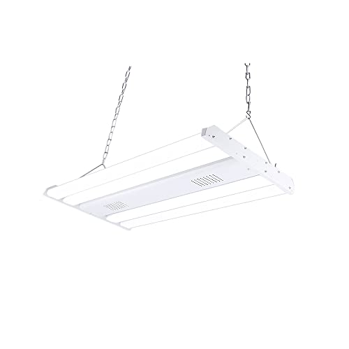 Top Brands ELECALL High Bay LED Lights 201W 2FT 27135LM 150LM/W 5000K 0-10V Dimmcable,120-277V UL DLC,Linear Hanging Light for Workshops Garages Basements Hanging and FlushMount,7 Year Warranty