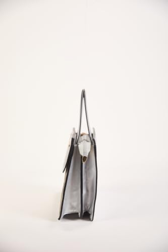 Image of Hashtag Lifestyle Women's Luxury Metallic Top Handle Handbag 2-Piece Set | Silver Grey Textured Satchel with Matching Envelope Wallet | 120 cm Adjustable Shoulder Strap | Office Travel