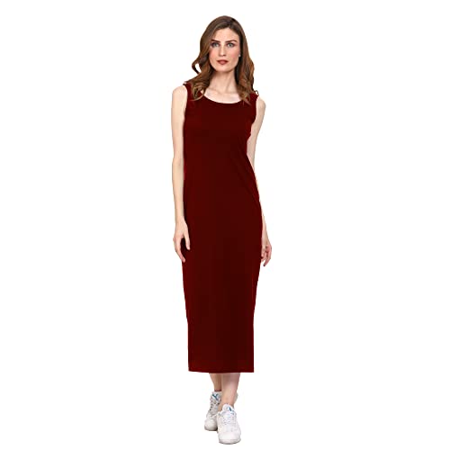Image of ROARERS Women Maxi Length Sleeveless Cotton Black Dress