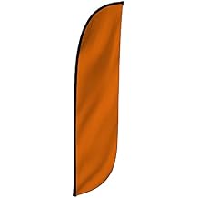 LookOurWay Feather Flag Banner - 12 Feet Tall Advertising Flags for Outdoor Business and Events Promotion - Swooper Flag Only - Solid Color Flags - Orange 10M1200065