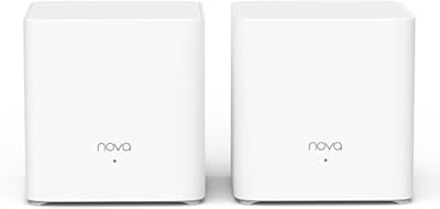 Tenda Nova Mesh MX3 2-Pack - Mesh WiFi 6 AX1500 Router Repetidor WiFi de Doble Banda 2 4 GHz/5 GHz Cobertura hasta 180 m² 2X Puerto Gigabit por Unidad MU-MIMO OFDMA
