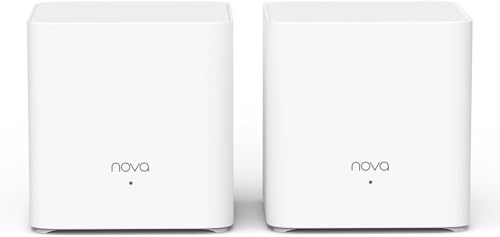 Tenda Nova Mesh MX3 (2-Pack) - Mesh WiFi 6 AX1500, Router Repetidor WiFi de Doble Banda 2,4 GHz/5 GHz, Cobertura hasta 180 m², 2X Puerto Gigabit por Unidad, MU-MIMO, OFDMA