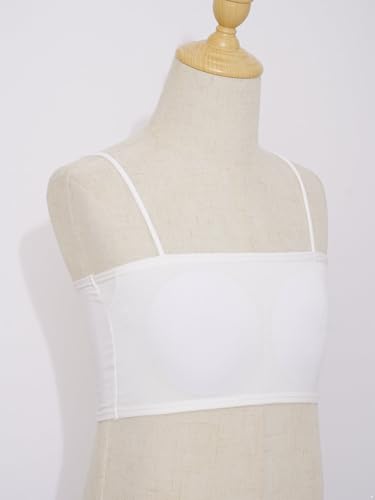 Crop Cami Bras for Girls Padded Training Bra with Adjustable Straps Stretch Cotton Bralette4