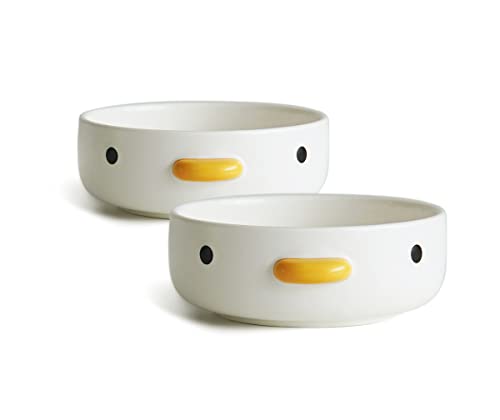 Purroom Funny Cute Chick Plates, 3.5In Mini Dessert Plates (2 Pieces), Handmade Glaze Duck Safety Ceramics Sauce Plate, Hamster Bowl, Bird Food Bowl. #TOP18