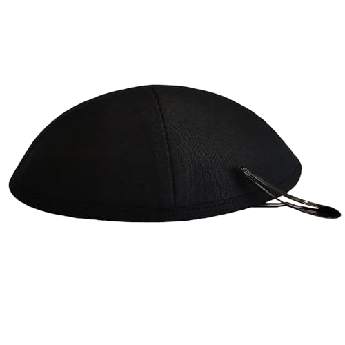 Black Kippah with Clip, Yamaka kipá Hat, Jewish Head Covering, Kippot Kipa Skullcaps, כִּפָּה, Wedding Souvenirs, Ceremony Yarmulkes