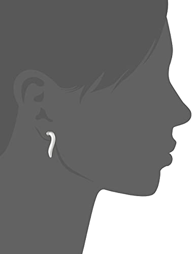 Rhodium Plated Elongated Stud Earrings