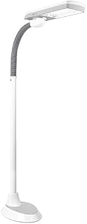 OttLite 36 Watt Pivoting Shade Floor Lamp, White