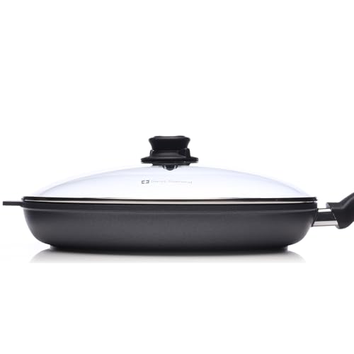 Swiss Diamond Frying Pans Nonstick with Lid, Features Nonstick Diamond Coated Aluminum Skillets and Oven Safe Frying Pans with Lids, Cover Included, 12.5 Inch