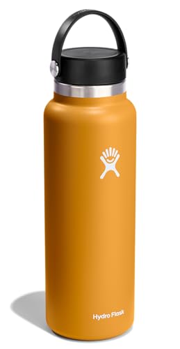 Image of Hydro Flask Water Bottle - Insulated Stainless Steel - Wide Mouth Flex Lid, Non Spill, Leakproof and Refillable in 40 Oz