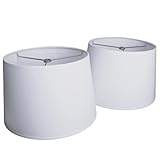FenchelShades.com Set of 2 Lampshades 10' Top Diameter x 12' Bottom Diameter x 8' Slant Height with Washer (Spider) Attachment. Attaches to Lamps with an existing Harp (Bright White/Stark White)