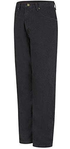 Red Kap PD60 Men's Relaxed Fit Jean Prewashed Black 52W x Unhemmed