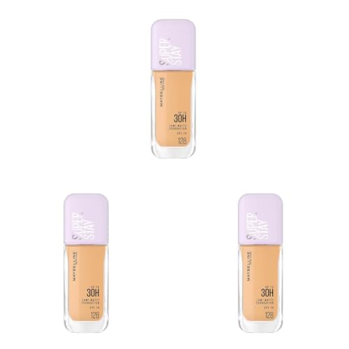 Image of Maybelline New York Super Stay Lumi Matte Liquid Foundation, 128 (Pack of 3)