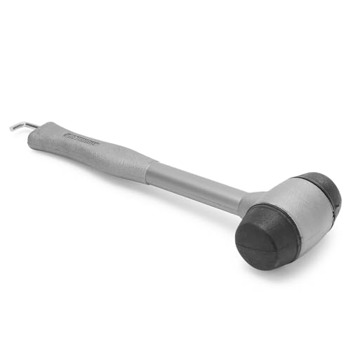 MOSCATELLI Vielseitiger robuster und ergonomischer Campinghammer mit Haken zum Entfernen von Heringen - Grau