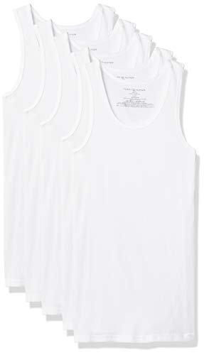 Tommy Hilfiger Men's Undershirts Multipack Cotton Classics A-Shirts, White (5 Pack), L