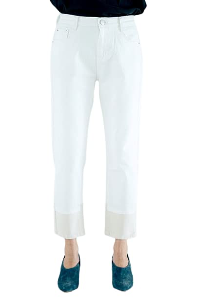 INDIMARK インディマーク ジーンズ デニム パンツ レディース おしゃれ ブランド 折り返しデザインデニム オフホワイト×ベージュ WJ020 Amazon | INDIMARK インディマーク ジーンズ デニム パンツ レディース