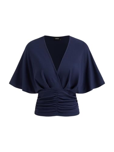 CIDER Peplum Tops for Women Trendy V Neck Cute Going Out Shirt Casual Slim Fit Early Fall Fashion