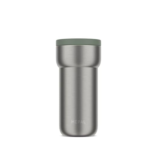 Mepal – Ellipse thermosbeker, 4 uur warm en 8 uur koud, thermosbeker voor onderweg, geschikt als theekop en koffiekop voor onderweg, past in alle bekerhouders, 375 ml, groen (Nordic sage)