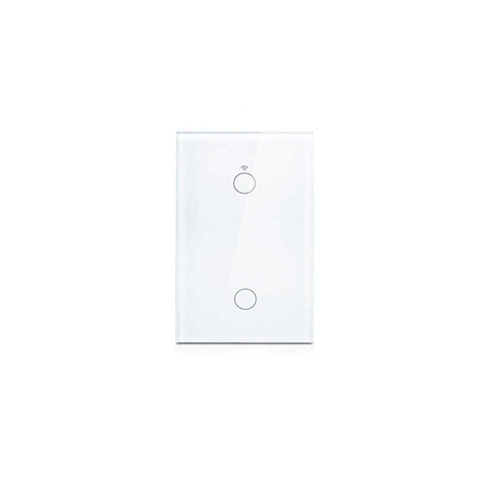 Photo 1 of Touch Wall Single Live Wire Smart Switch, No Neutral Wire Needed, 2.4GHz WiFi RF433 Light Switch Works with Smart Life/Tuya App, Alexa and Google Home (White, 2-Way)