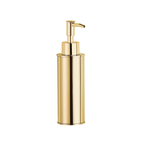 BGL Distributeur de savon rond doré sur pied, distributeur de shampooing pour salle de bain, cuisine, toilettes Cover