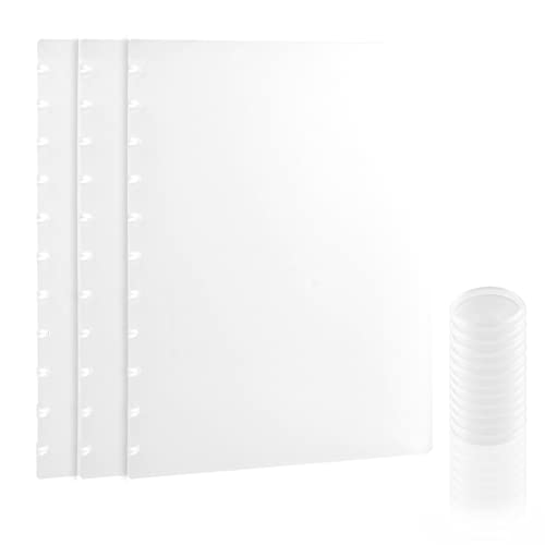 WANGDEFA 3 Piece Discbound Notebook Poly Cover Covers for Discbound Notebook Discbound Cover Letter Size for Notebook Office Product(Note:Only 11 Piece Expansion Discs))