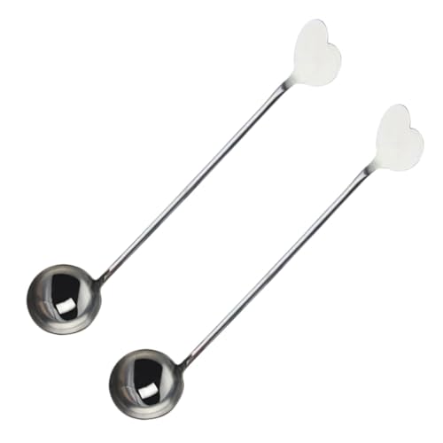 PRETYZOOM 2pcs Honey Stirrer Honey Stirring Spoon Stainless Steel Scoop Stainless Steel Honey Dipper Honey Spoons Stainless Spoons Ice Cream Scoops Round Spoon Milk Tea