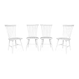 Stile classico sweeek - Set di 4 sedie bianche con sbarre in legno di Heva. Romie. L 50.8 x P 44.2 x H 90 cm