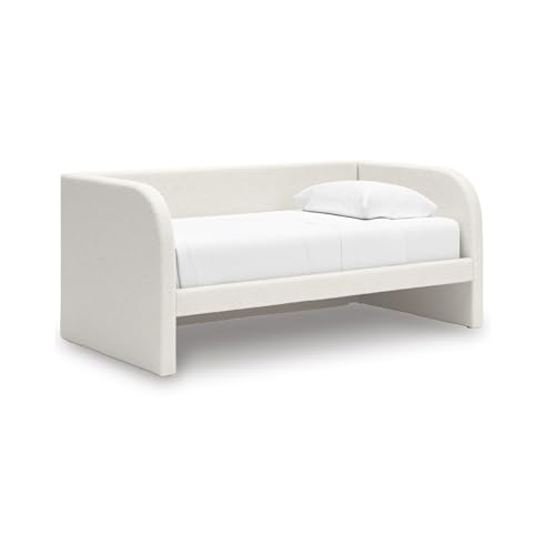 Image of Signature Design by Ashley Shapella Boho Chic Upholstered Day Bed, Foundation or Box Spring Not Needed, Twin, Beige & White