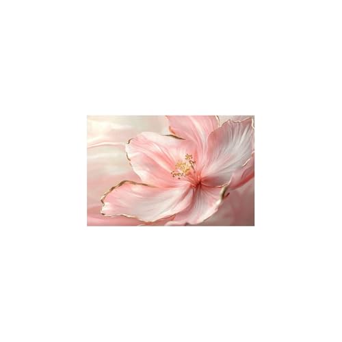 Peinture impression sur toile fleur rose décoration poétique TERUEA