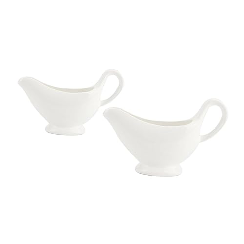 MUCKLILY 2Pcs Practical Sauce Bowls Elegant Gravy Boats with Handle for Sauces Dressings and Condiments for Dining and Special Occasions