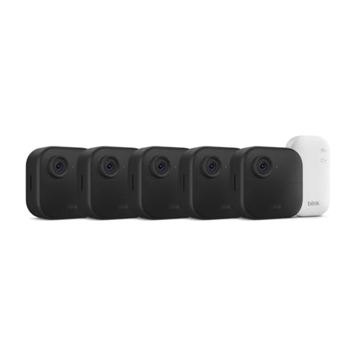 Image of Blink Outdoor 4 + 1-Year Subscription - Wireless smart security camera, two-year battery life, 1080p HD day and infrared night live view. Sync Module Core included - 5 camera system