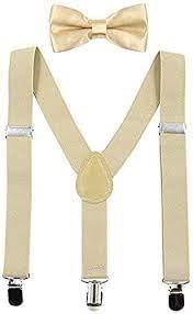 RR DESIGN Suspender and Bow Tie Set with Matched Hat for Kids 2-5 years Black (beige) 3