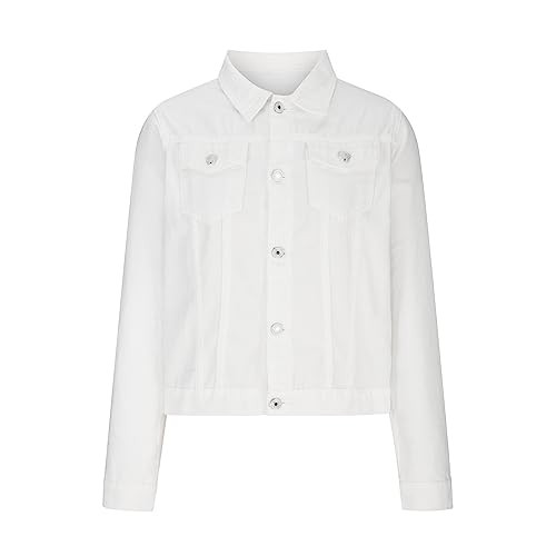 Women Denim Jacket Coats Long Sleeves Pocket Fashion Cardigan Solid Color Open Front Outerwear Jackets Comfy2