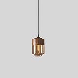 HVVRNEWF Walnut Pendant Light for Kitchen Over Sink Japanese Style Height Adjustable Glass Hanging Lamp Modern Hanging Lamp with Vintage Wood Grain Pendant Chandelier for Bedroom Dining Room Hallway(C