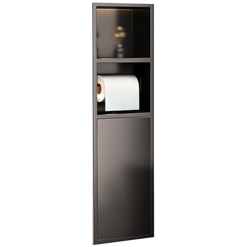Stainless Steel Shower Niche with Toilet Paper Holder Trash Bin Stylish Storage Caddy for Bathroom Kitchen Living Room