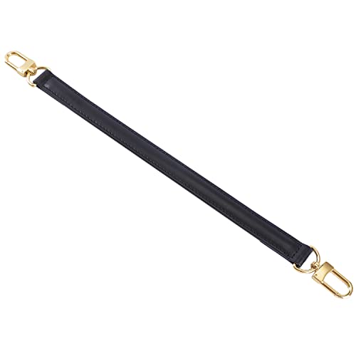 Image of Genuine Leather Plain Strap Replacement Top Handle Leather Strap for Handbag (Black, 26 in)