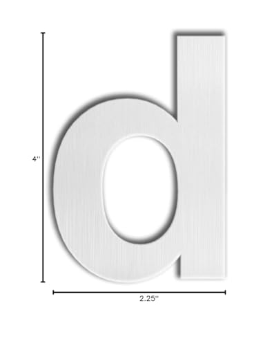 QT Modern House Number - SMALL 4 Inch - Brushed Stainless Steel (Letter d), Floating Appearance, Easy to install and made of solid 304 - Thumbnail 6