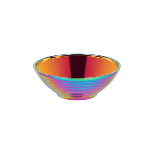 Giawkca ラーメン丼 麺丼 食器 おしゃれ ステンレス 二重構造 軽量 耐熱 丈夫 スープスプーン 衛生的 お手入れ簡単 家庭、業務用、レストラン、学校に最適 (マルチカラー,S)