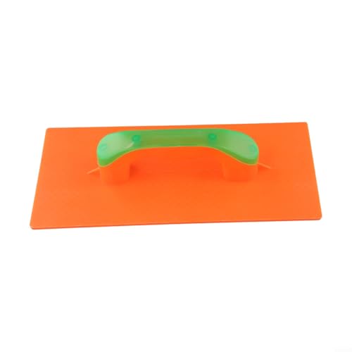 Cazzuola in plastica per intonacatura muratura per calcestruzzo galleggiante e finitura cartongesso - Manico ergonomico, resistente alla ruggine, colore arancione e verde - S (28 x 11 x 10 cm) o L