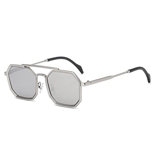 Lunettes de soleil rétro polygonales UV400 tendance pour femme et homme