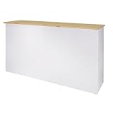 YORDAS Mostrador Plegable Alessandro, Madera de Pino Blanco/Natural, 175 x 50 x 105 cm, con Balda Interior, Ideal para Eventos y Celebraciones