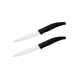 Nirosta 9920850 Set di 2 coltelli da cucina in ceramica, coltello da taglio, lama da 12,5 cm, bianco, nero, ceramica, plastica, 24,5 x 3 cm