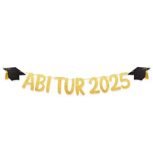 Pejlnd Abitur 2025 Glitzer Girlande mit Hüten