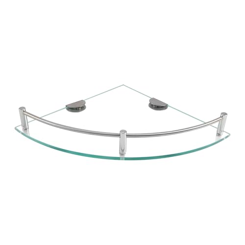 Surluoen Estantes de BañO, Estante de Esquina de Vidrio para BañO Montado en la Pared, Estante de Vidrio Templado para Almacenar Gel de Ducha/JabóN -C